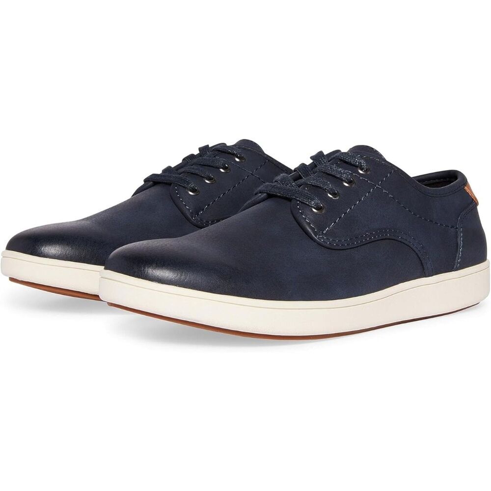 Men's Blue Fabric Round Toe Lace-up Rubber Sole Lightweight Fashion Sneakers